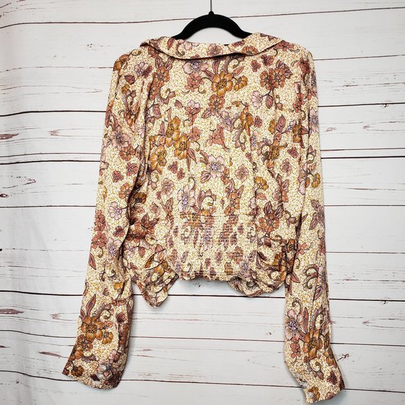 Free People I Got You Floral Print Smocked Crop Top - Picture 3 of 13